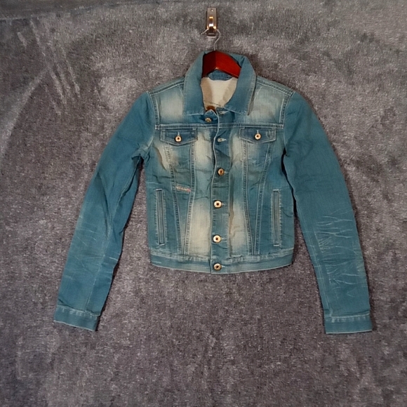 Diesel fringi ne denium y2k festival rodeo Preppy women's jacket xxs - Picture 3 of 9